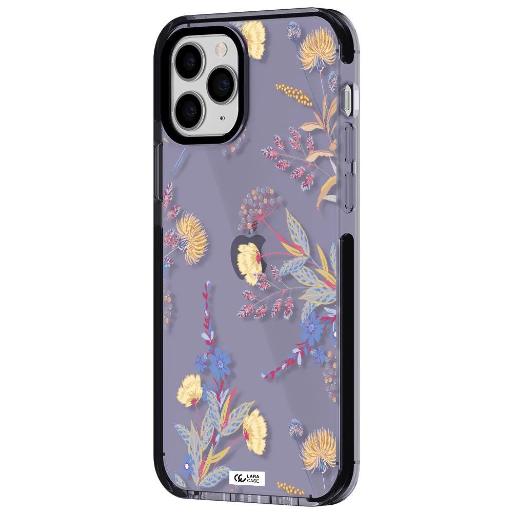 Pastel Fall Flowers Apple iPhone 11 pro impact Lilac Case