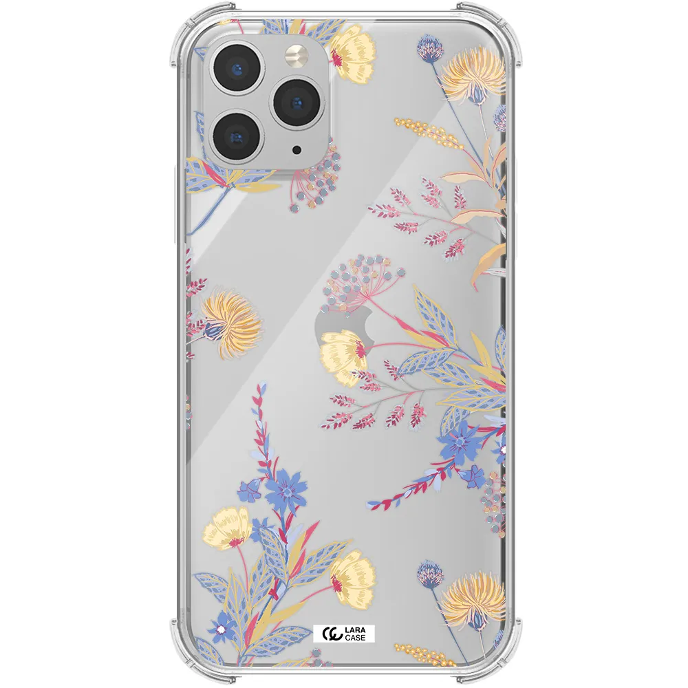 Pastel Fall Flowers Apple iPhone 11 pro max Clear PC Case