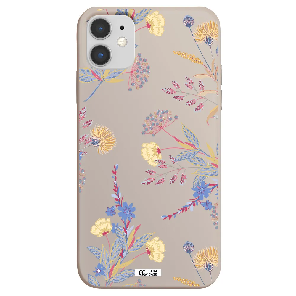 Pastel Fall Flowers Apple iPhone 11 Silicone Stone Case