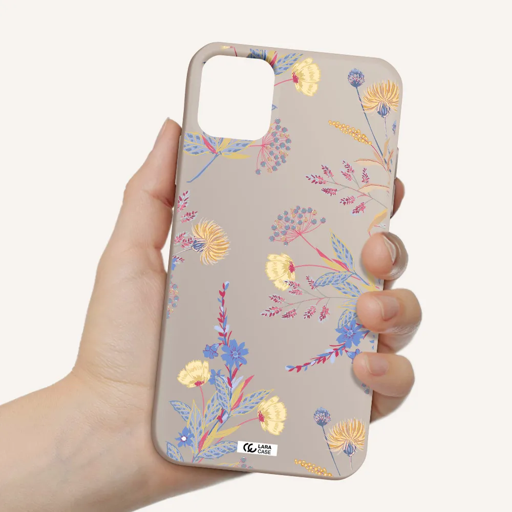 Pastel Fall Flowers Apple iPhone 11 Silicone Stone Case
