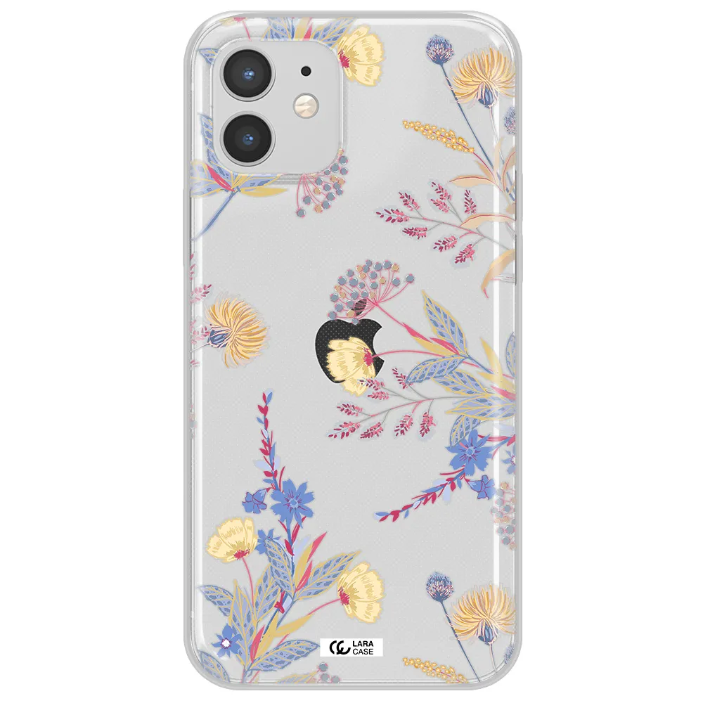 Pastel Fall Flowers Apple iPhone 12 Clear TPU Case