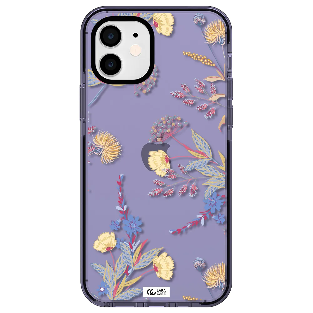 Pastel Fall Flowers Apple iPhone 12 impact Lilac Case