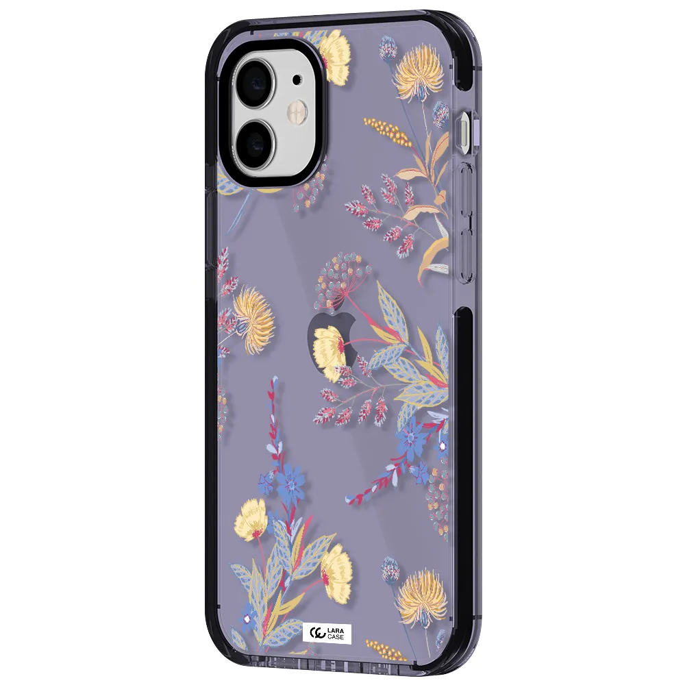 Pastel Fall Flowers Apple iPhone 12 impact Lilac Case