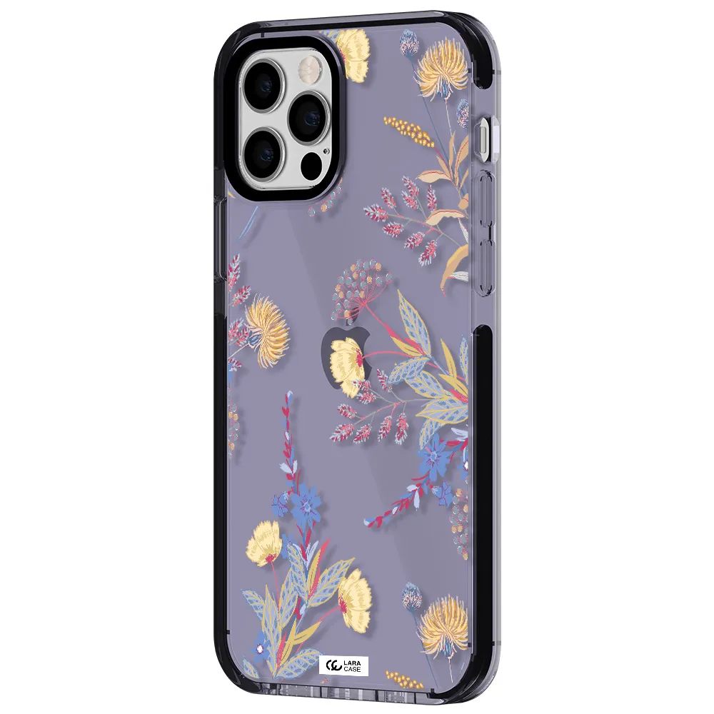 Pastel Fall Flowers Apple iPhone 12 pro impact Lilac Case