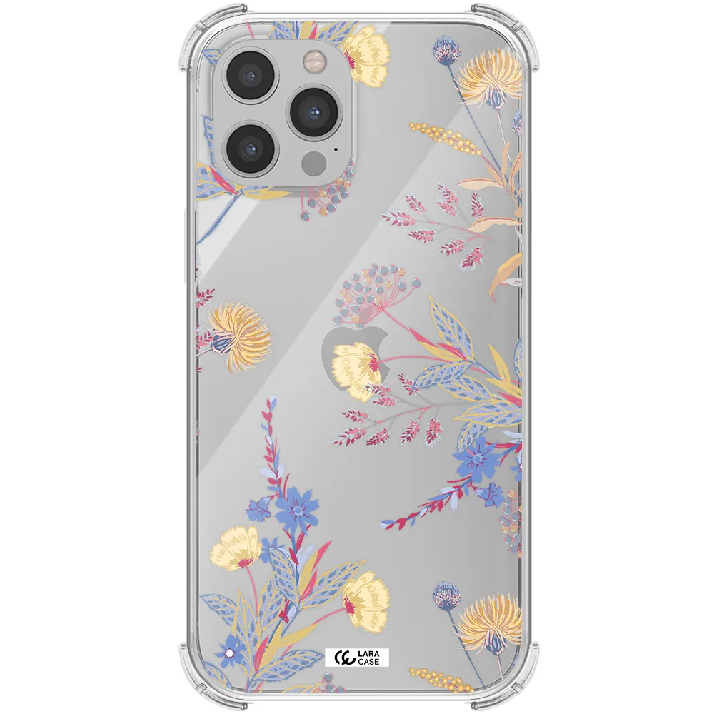 Pastel Fall Flowers Apple iPhone 12 pro max Clear PC Case