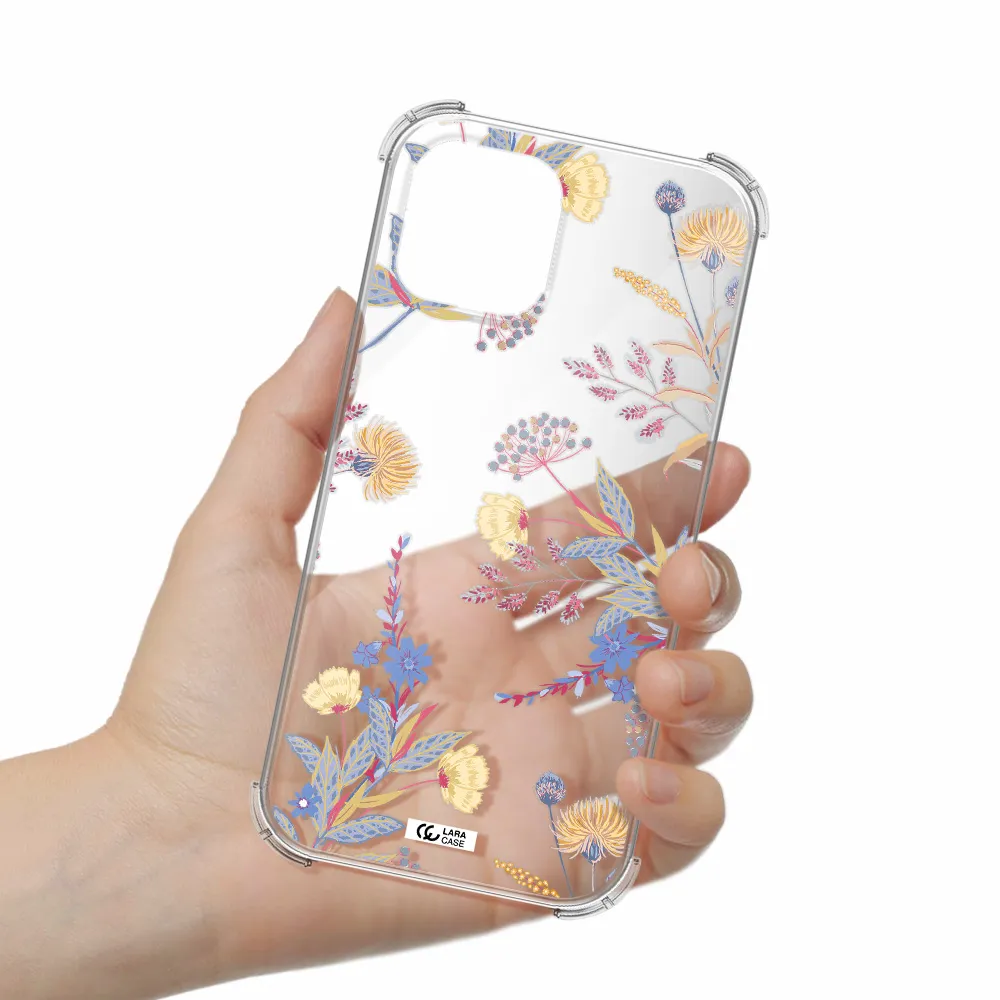 Pastel Fall Flowers Apple iPhone 12 pro max Clear PC Case