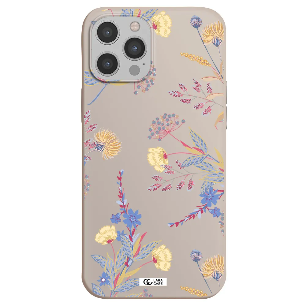 Pastel Fall Flowers Apple iPhone 12 pro max Silicone Stone Case