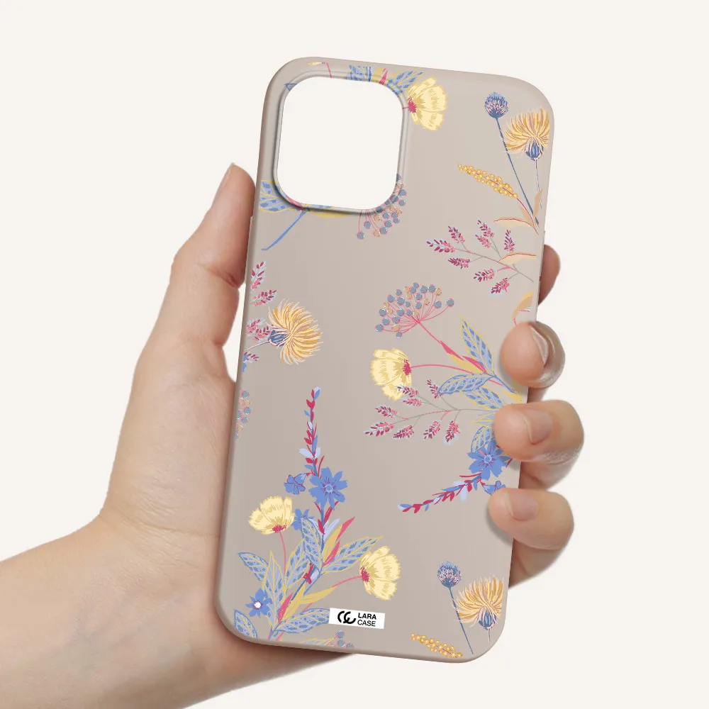 Pastel Fall Flowers Apple iPhone 12 pro max Silicone Stone Case