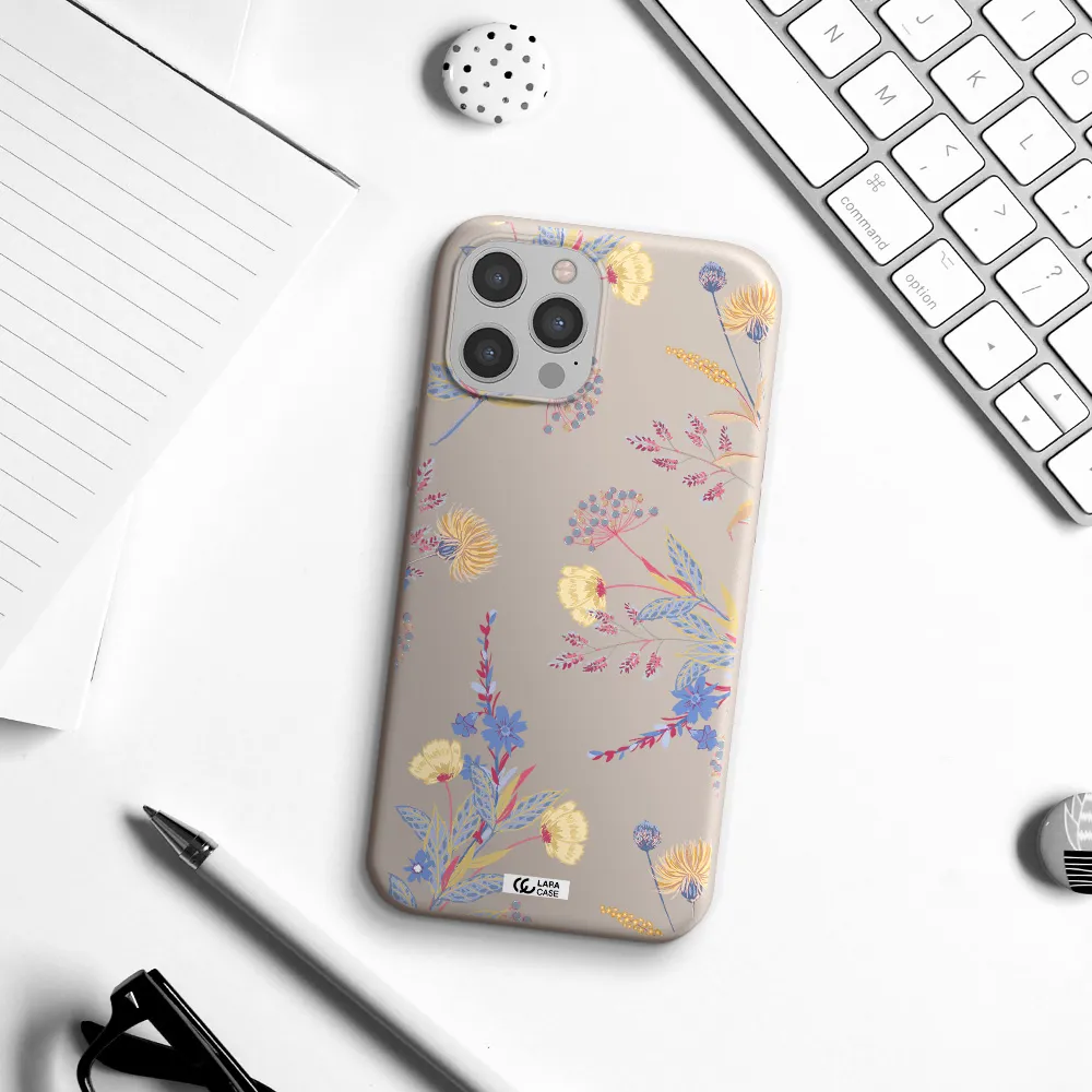 Pastel Fall Flowers Apple iPhone 12 pro max Silicone Stone Case
