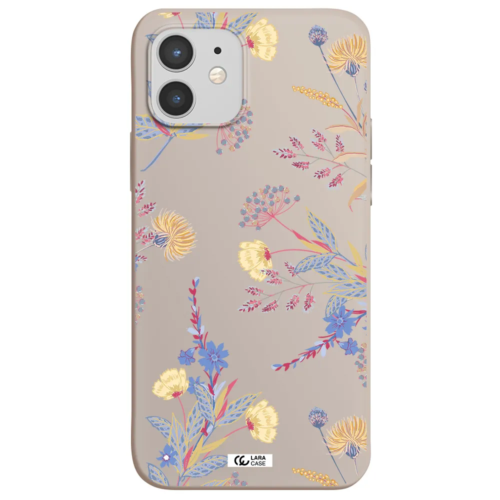 Pastel Fall Flowers Apple iPhone 12 Silicone Stone Case