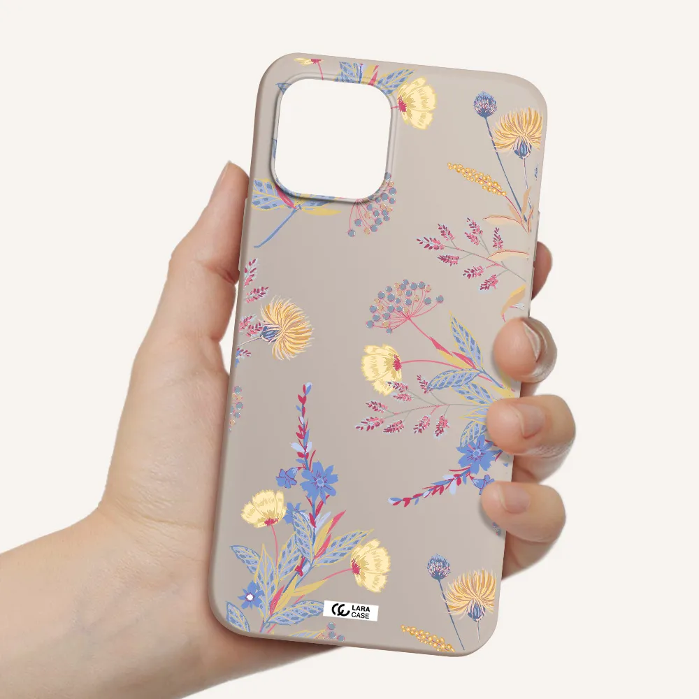 Pastel Fall Flowers Apple iPhone 12 Silicone Stone Case