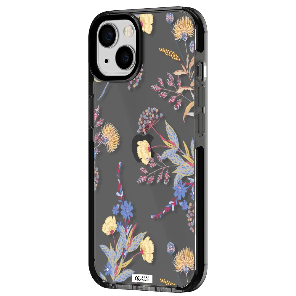 Pastel Fall Flowers Apple iPhone 13 impact Smoke Black Case