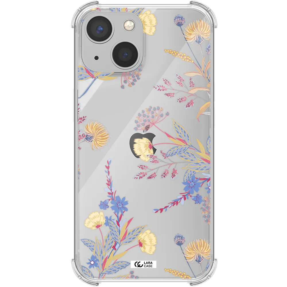 Pastel Fall Flowers Apple iPhone 13 mini Clear PC Case