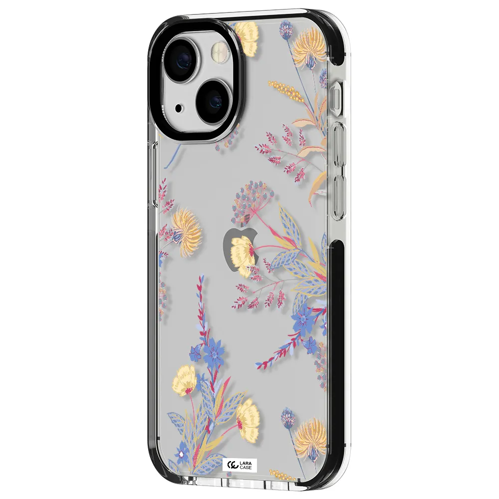 Pastel Fall Flowers Apple iPhone 13 mini impact black border Case