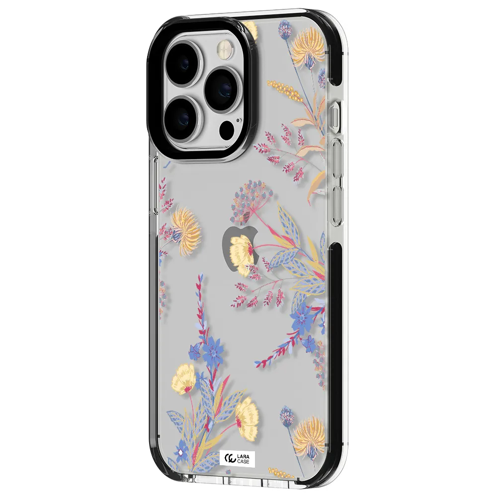 Pastel Fall Flowers Apple iPhone 13 Pro impact black border Case