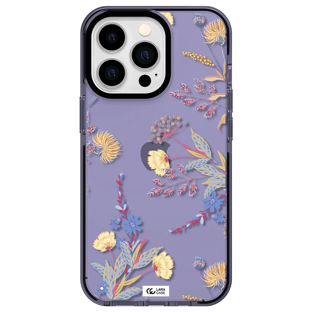 Pastel Fall Flowers Apple iPhone 13 Pro impact Lilac Case