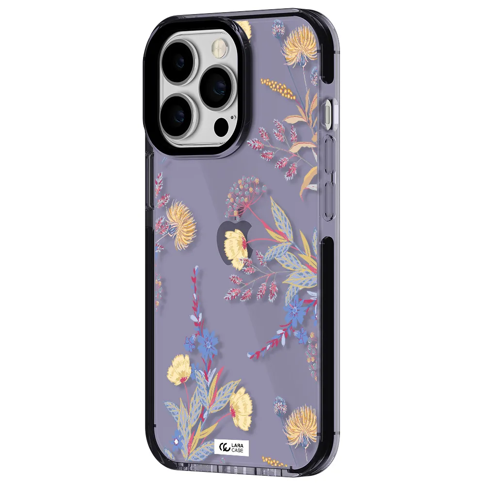 Pastel Fall Flowers Apple iPhone 13 Pro impact Lilac Case