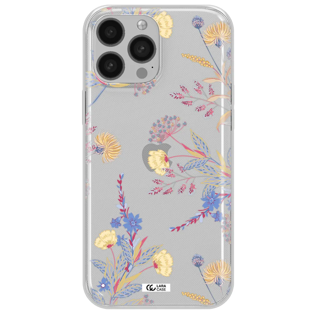 Pastel Fall Flowers Apple iPhone 13 Pro Max Clear TPU Case