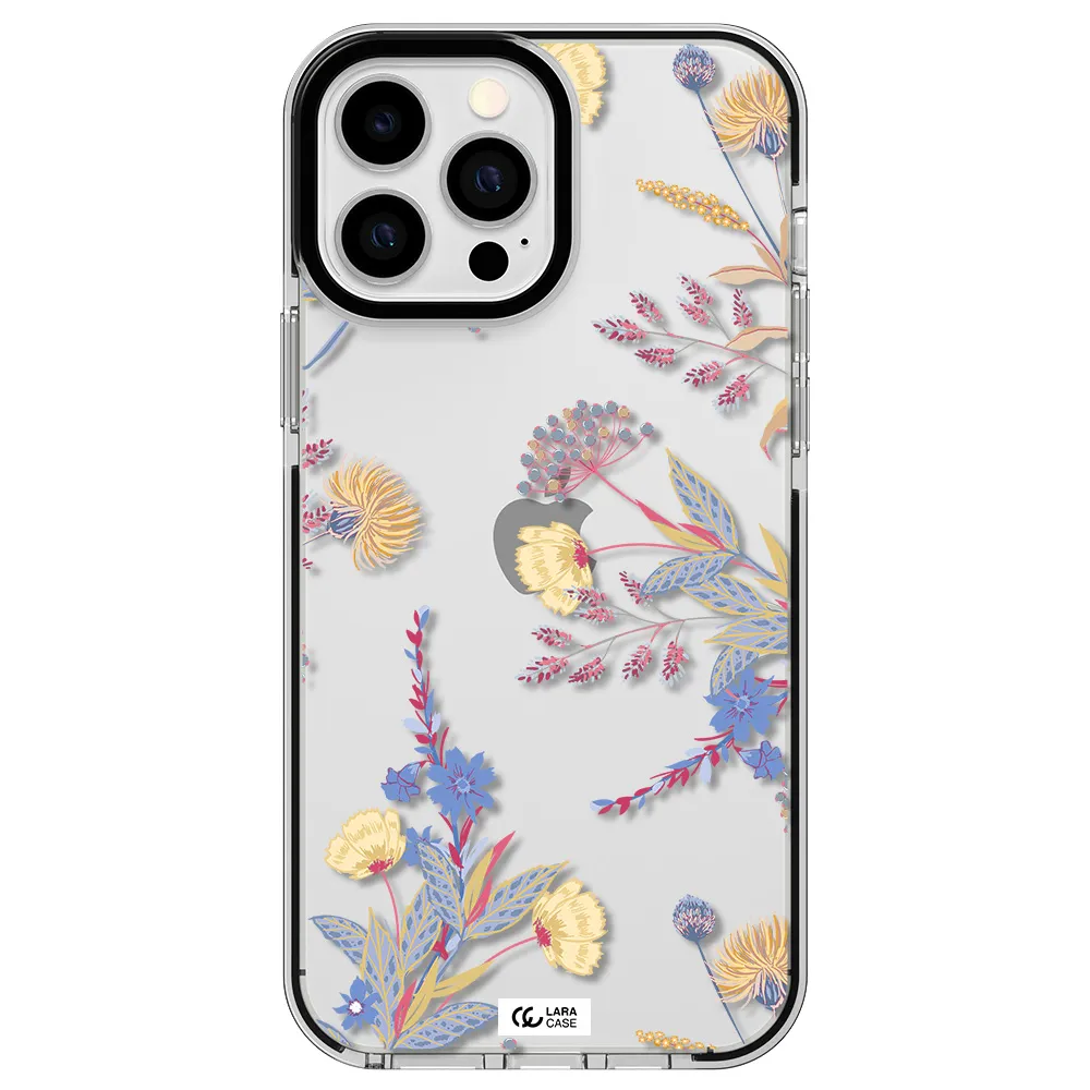 Pastel Fall Flowers Apple iPhone 13 Pro Max impact black border Case