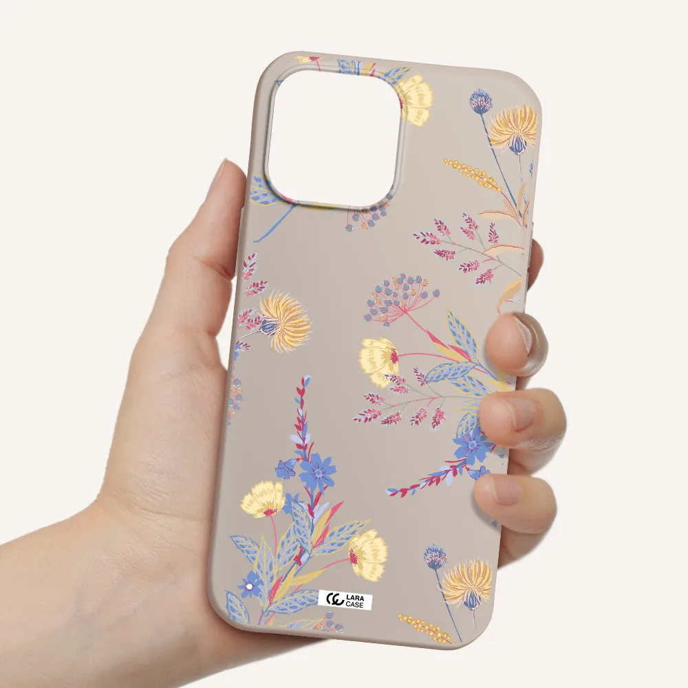 Pastel Fall Flowers Apple iPhone 13 Pro Max Silicone Stone Case