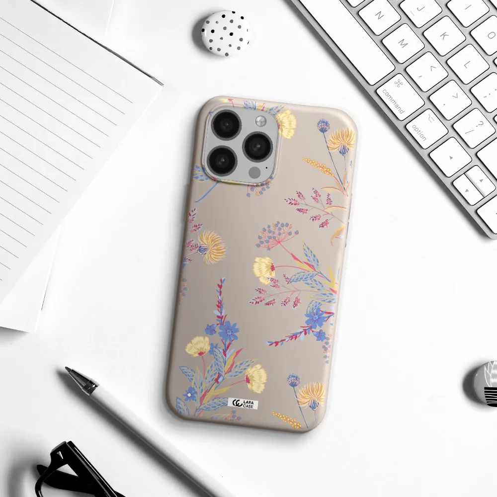Pastel Fall Flowers Apple iPhone 13 Pro Max Silicone Stone Case