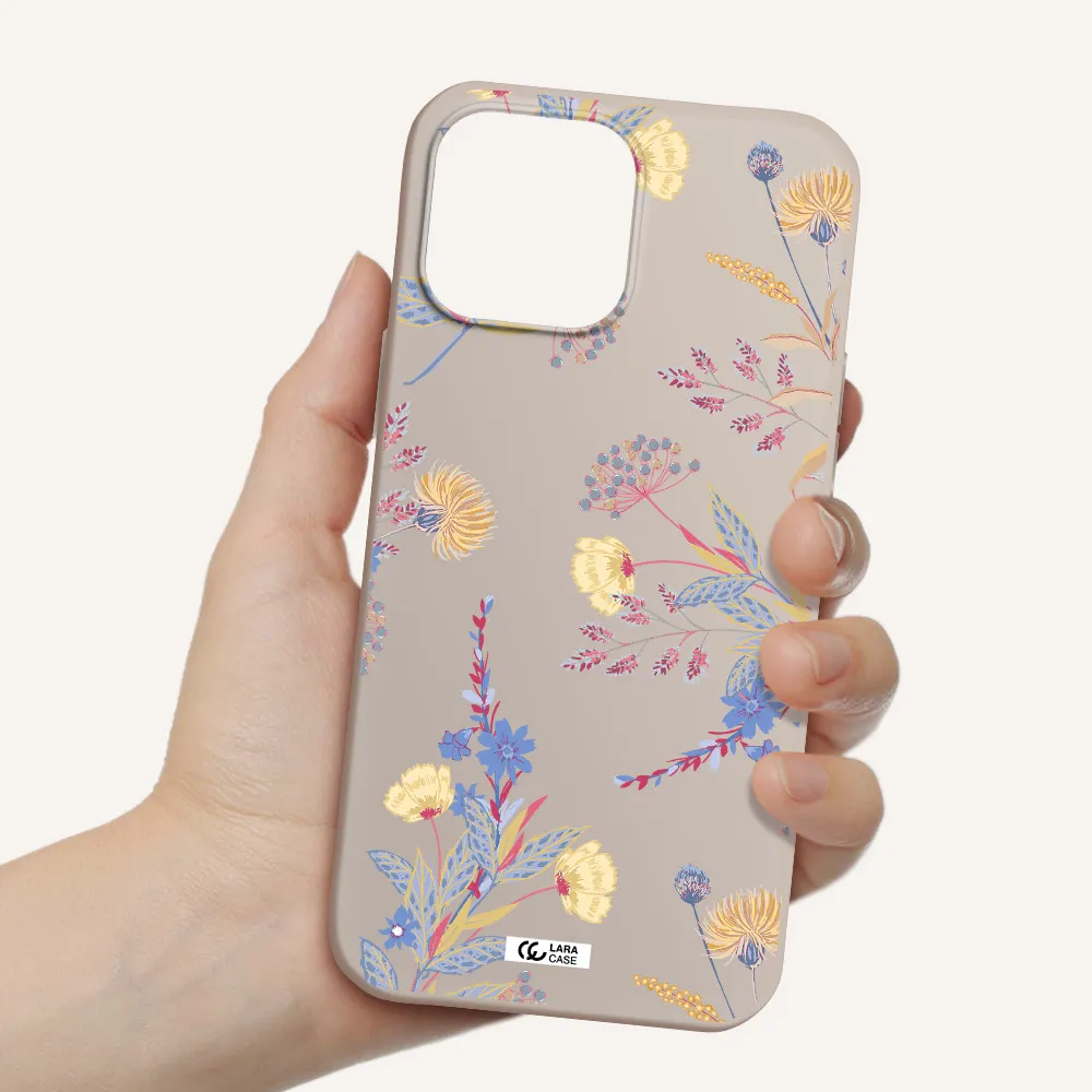 Pastel Fall Flowers Apple iPhone 13 Pro Silicone Stone Case