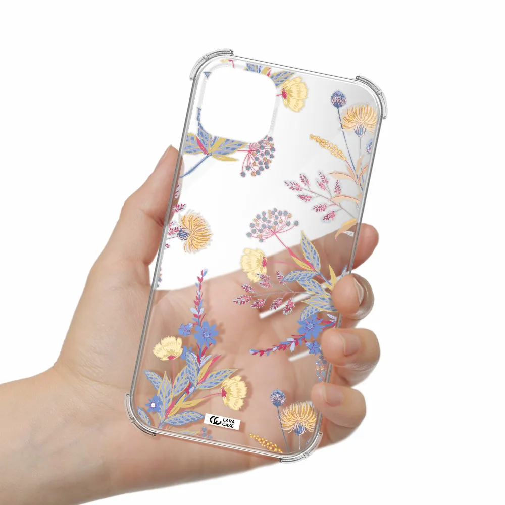 Pastel Fall Flowers Apple iPhone 14 plus Clear PC Case