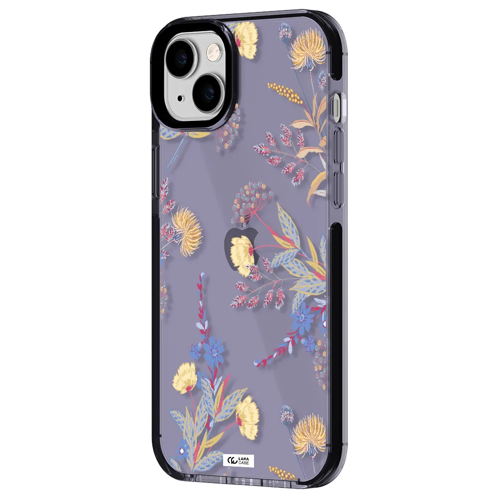 Pastel Fall Flowers Apple iPhone 14 plus impact Lilac Case