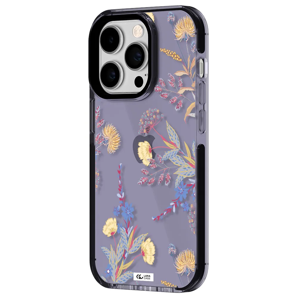 Pastel Fall Flowers Apple iPhone 14 pro impact Lilac Case