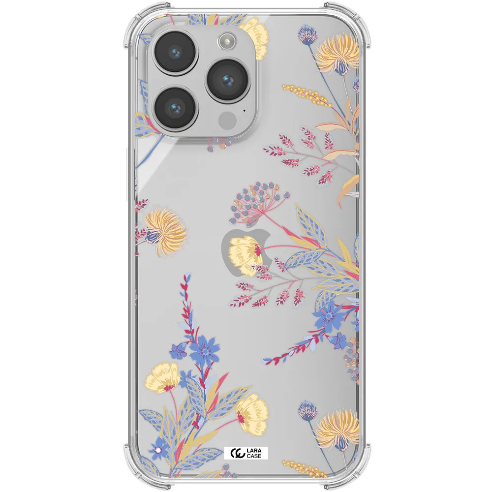 Pastel Fall Flowers Apple iPhone 14 pro max Clear PC Case