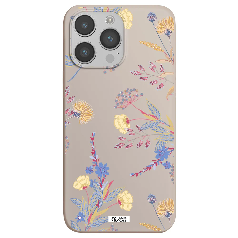 Pastel Fall Flowers Apple iPhone 14 pro Silicone Stone Case