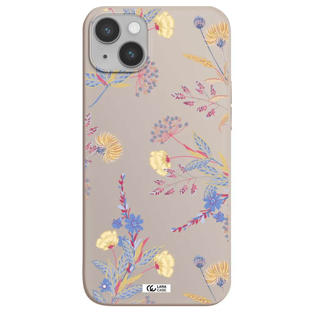 Pastel Fall Flowers Apple iPhone 14 Silicone Stone Case