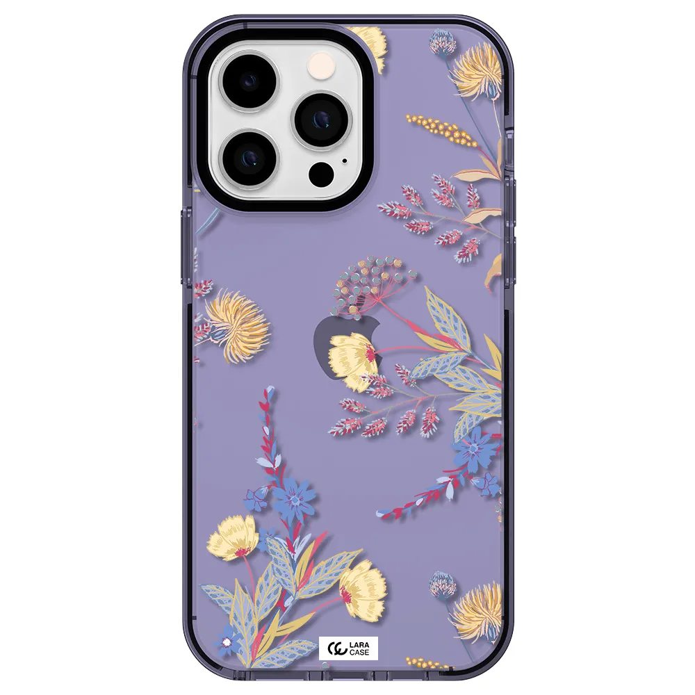 Pastel Fall Flowers Apple iPhone 15 Pro impact Lilac Case