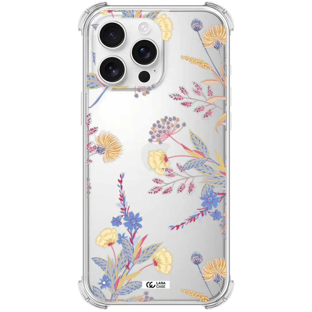 Pastel Fall Flowers Apple Iphone 16 Pro Max Clear Pc Case
