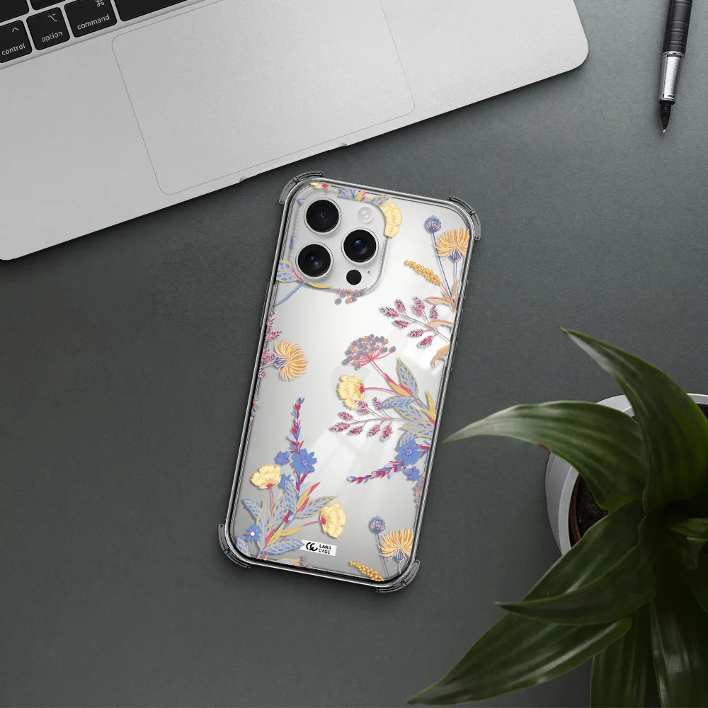 Pastel Fall Flowers Apple Iphone 16 Pro Max Clear Pc Case