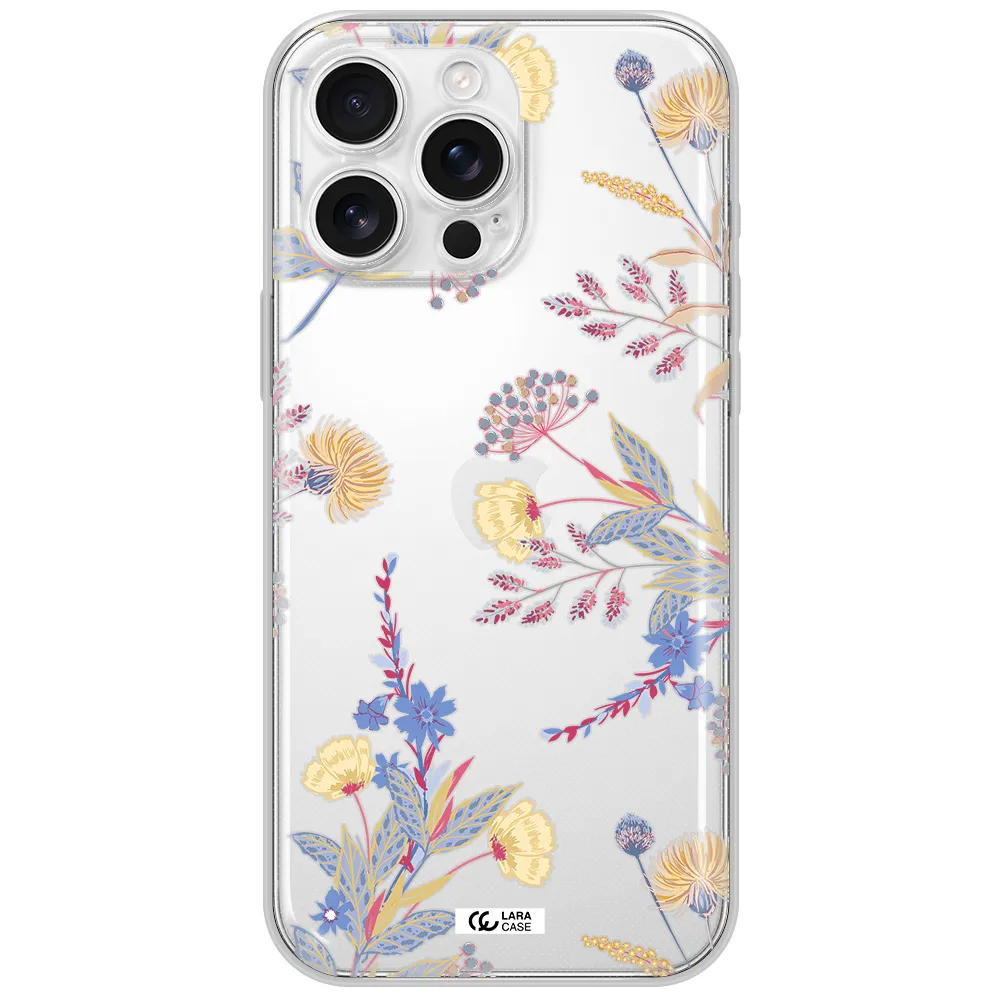 Pastel Fall Flowers Apple Iphone 16 Pro Max Clear Tpu Case
