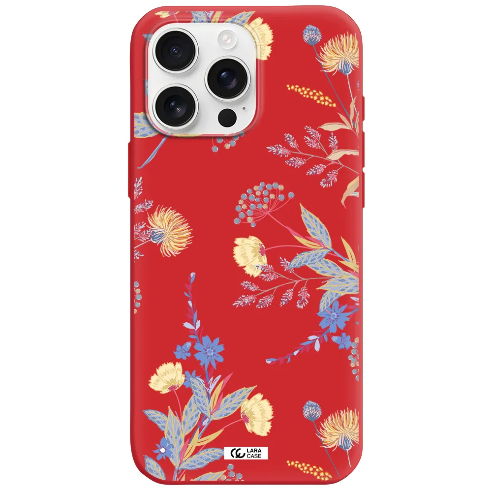 Pastel Fall Flowers Apple Iphone 16 Pro Max Silicone Stone Case