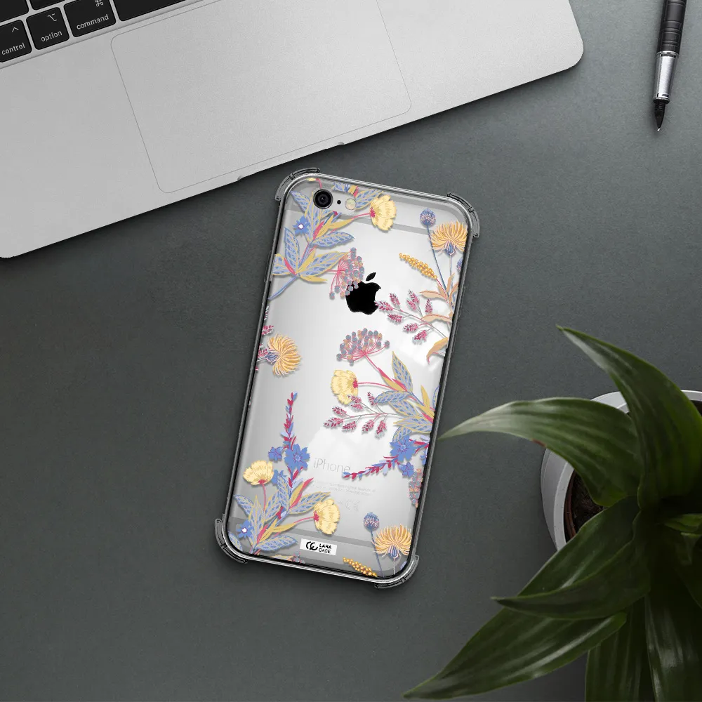 Pastel Fall Flowers Apple iPhone 6 Clear PC Case