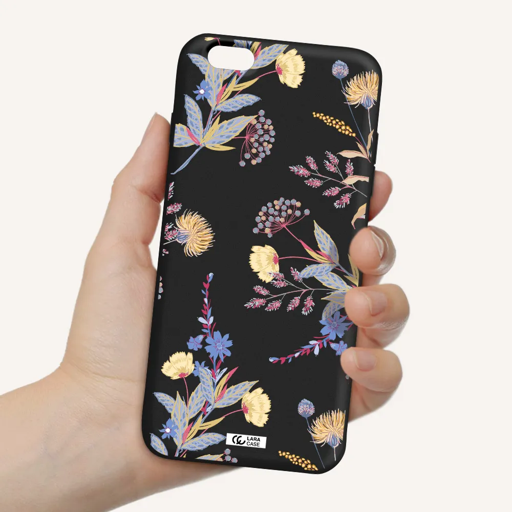 Pastel Fall Flowers Apple iPhone 6 plus Silicone black Case
