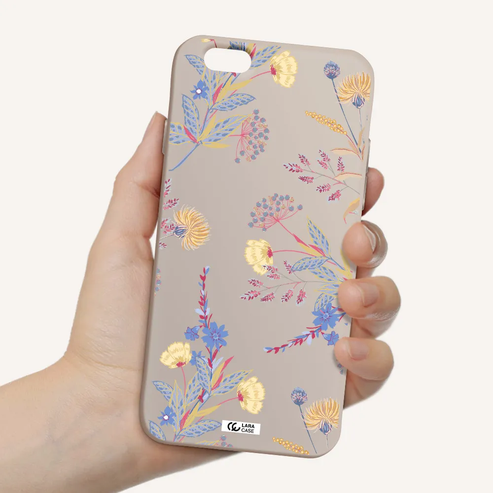 Pastel Fall Flowers Apple iPhone 6 Silicone Stone Case
