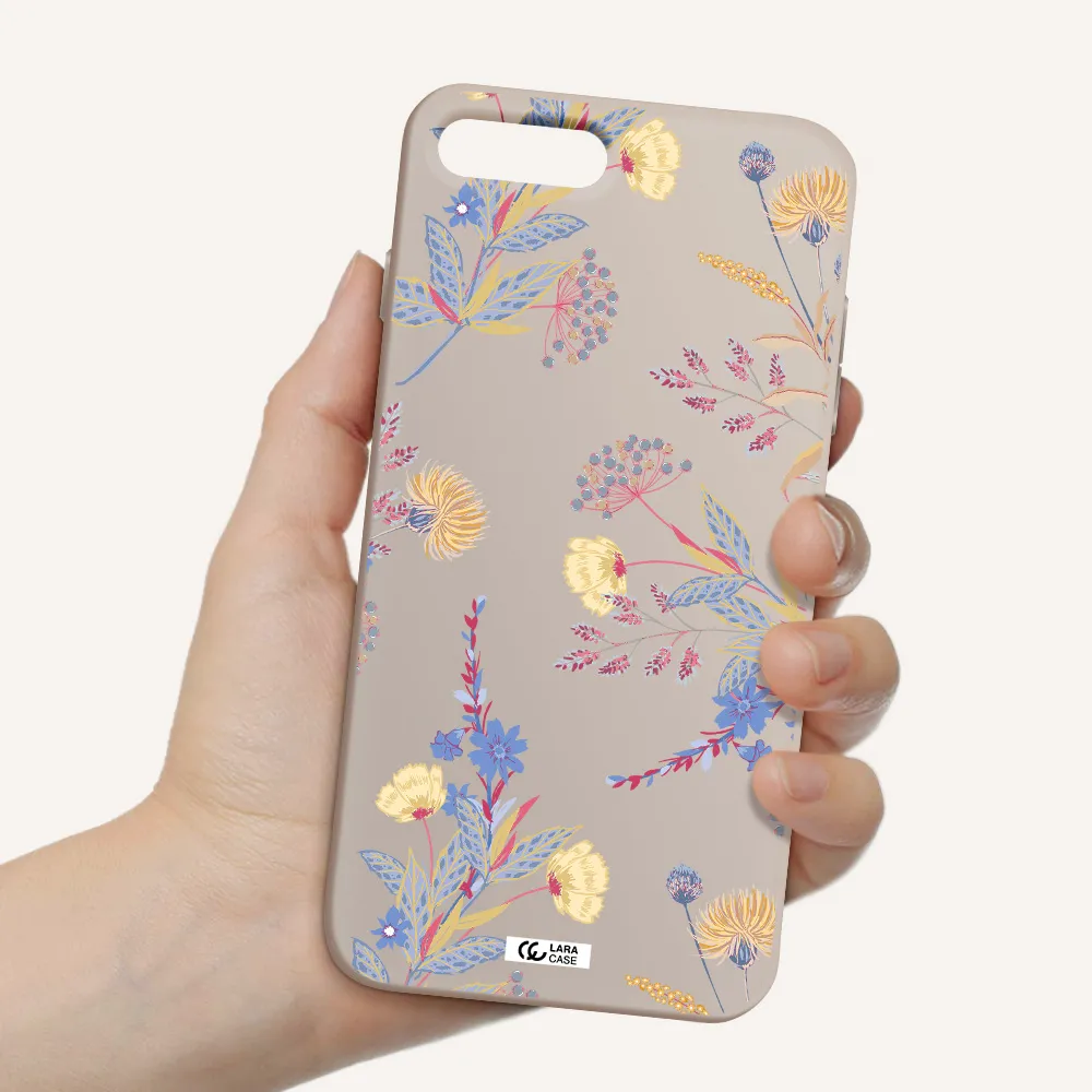 Pastel Fall Flowers Apple iPhone 7 plus Silicone Stone Case