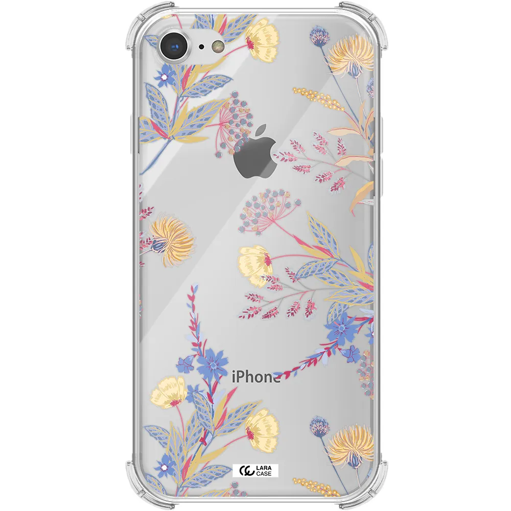 Pastel Fall Flowers Apple iPhone 8 Clear PC Case