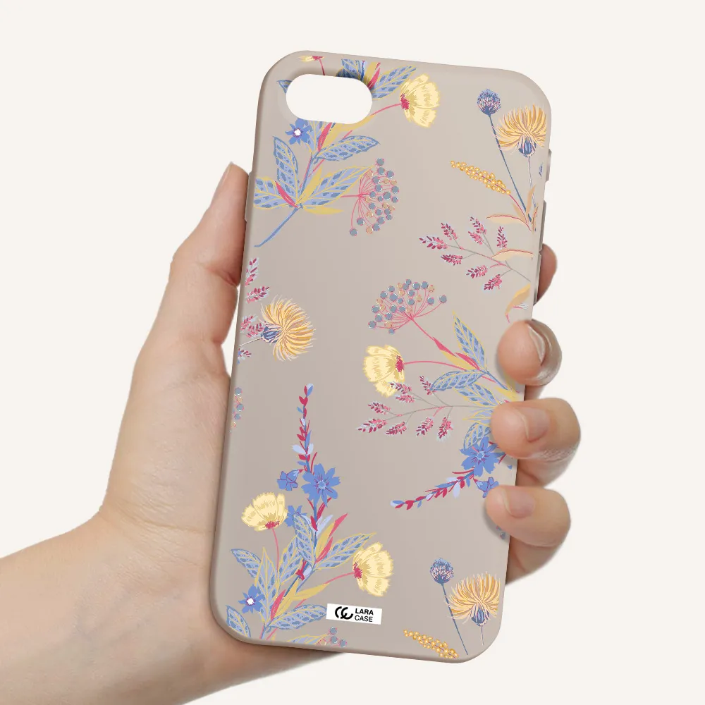 Pastel Fall Flowers Apple iPhone se 2020 Silicone Stone Case