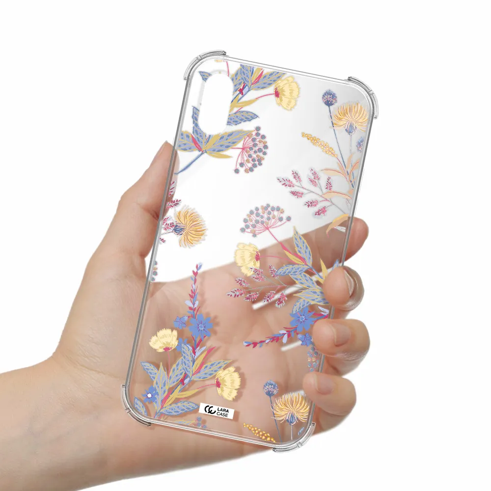 Pastel Fall Flowers Apple iPhone X Clear PC Case