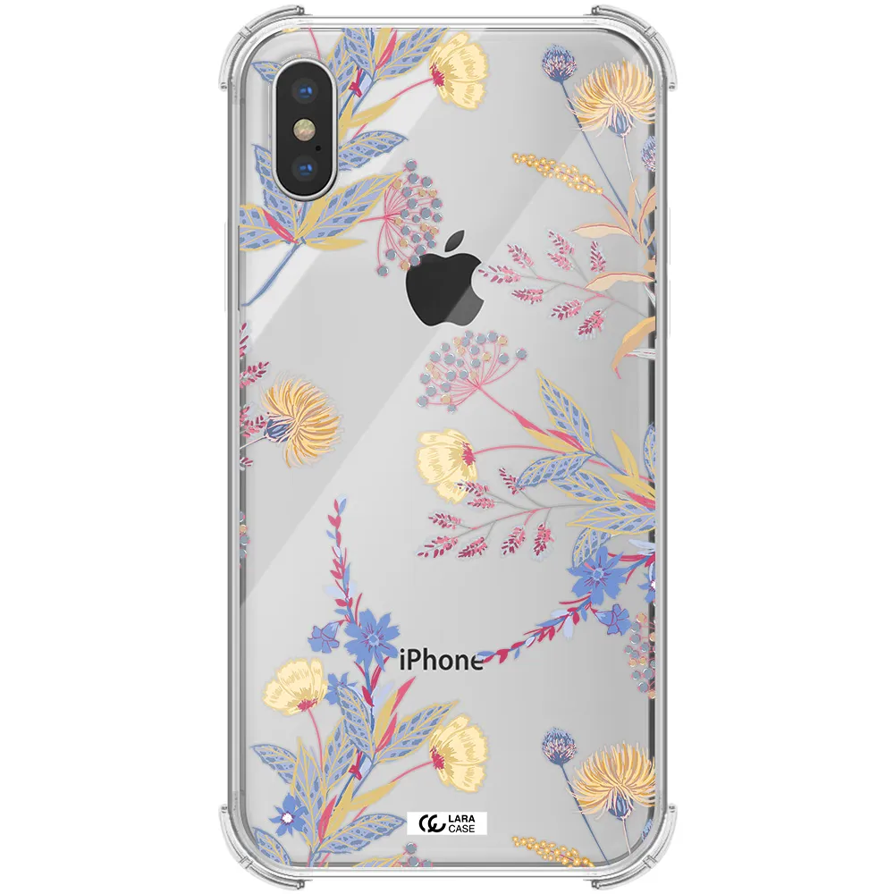 Pastel Fall Flowers Apple iPhone XS Clear PC Case