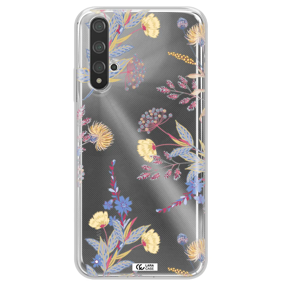 Pastel Fall Flowers Huawei Nova 5t Clear TPU Case