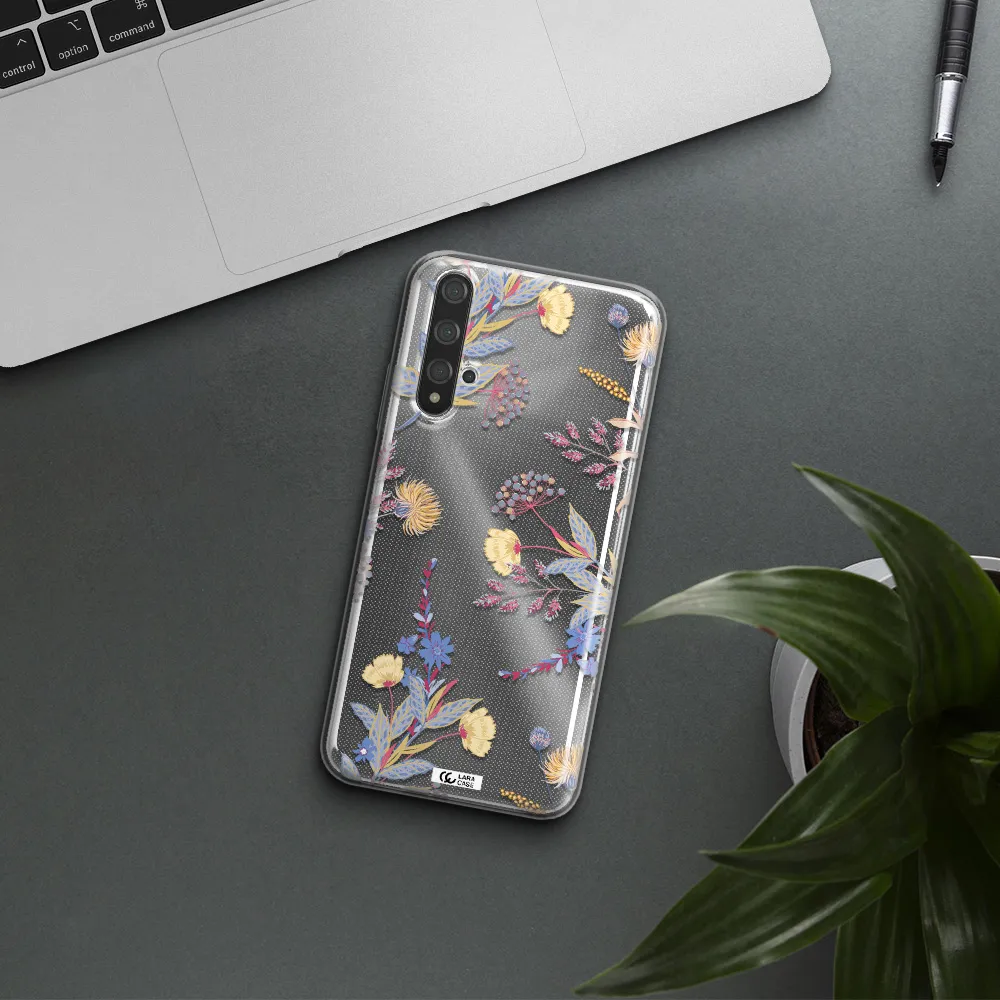 Pastel Fall Flowers Huawei Nova 5t Clear TPU Case