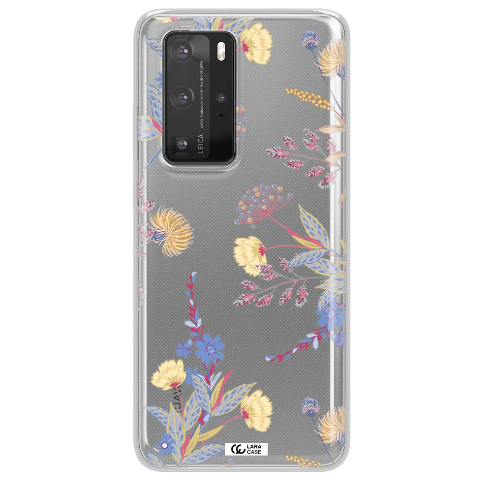 Pastel Fall Flowers Huawei P40 Pro Clear TPU Case
