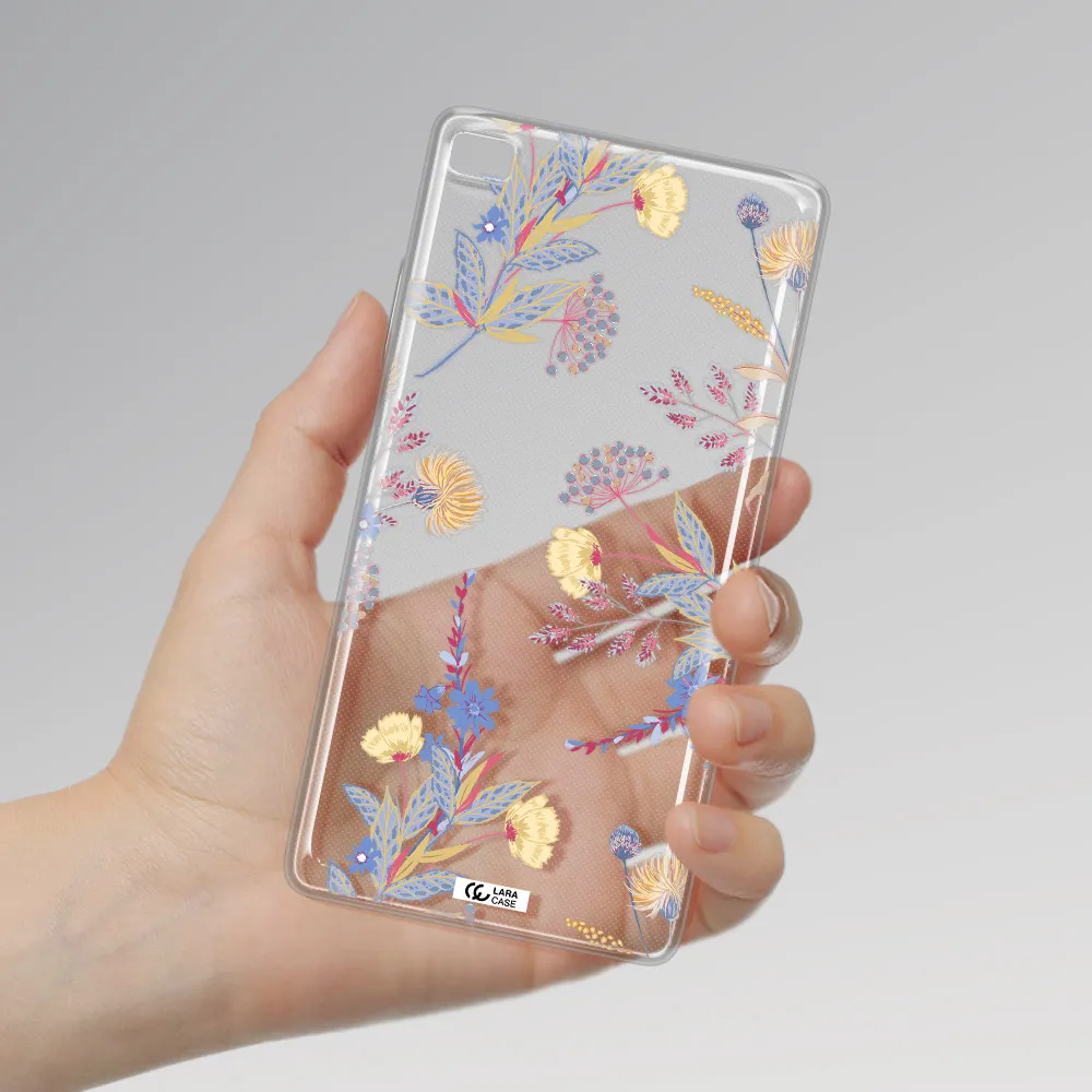 Pastel Fall Flowers Huawei P8 Clear TPU Case
