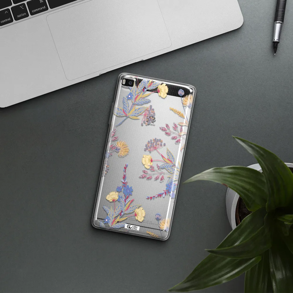 Pastel Fall Flowers Huawei P8 Clear TPU Case